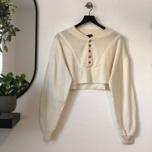 REWORKED VINTAGE CROPPED ACRYLIC SWEATER